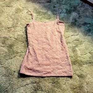 Pink tank top embroidered floral design Ann Taylor adjustable straps